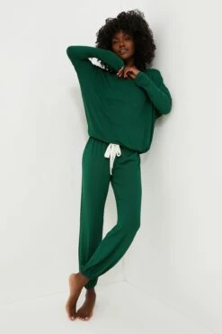 Eberjey Forest Green Gisele Slouchy Set