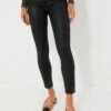 7 For All Mankind The Black Coated High Waist Ankle Skinny