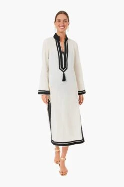 Tory Burch French Cream And Black Tory Midi Tunic