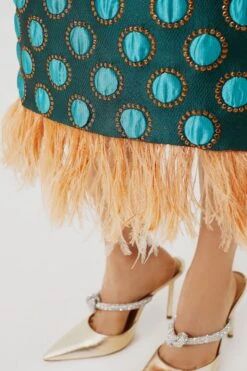 Jacquard Winter Sun Column Dress With Feathers -Loeffler Cloth Shop wzo36nVFyXtvr7fmASk43FttgSRGRh6Y 1