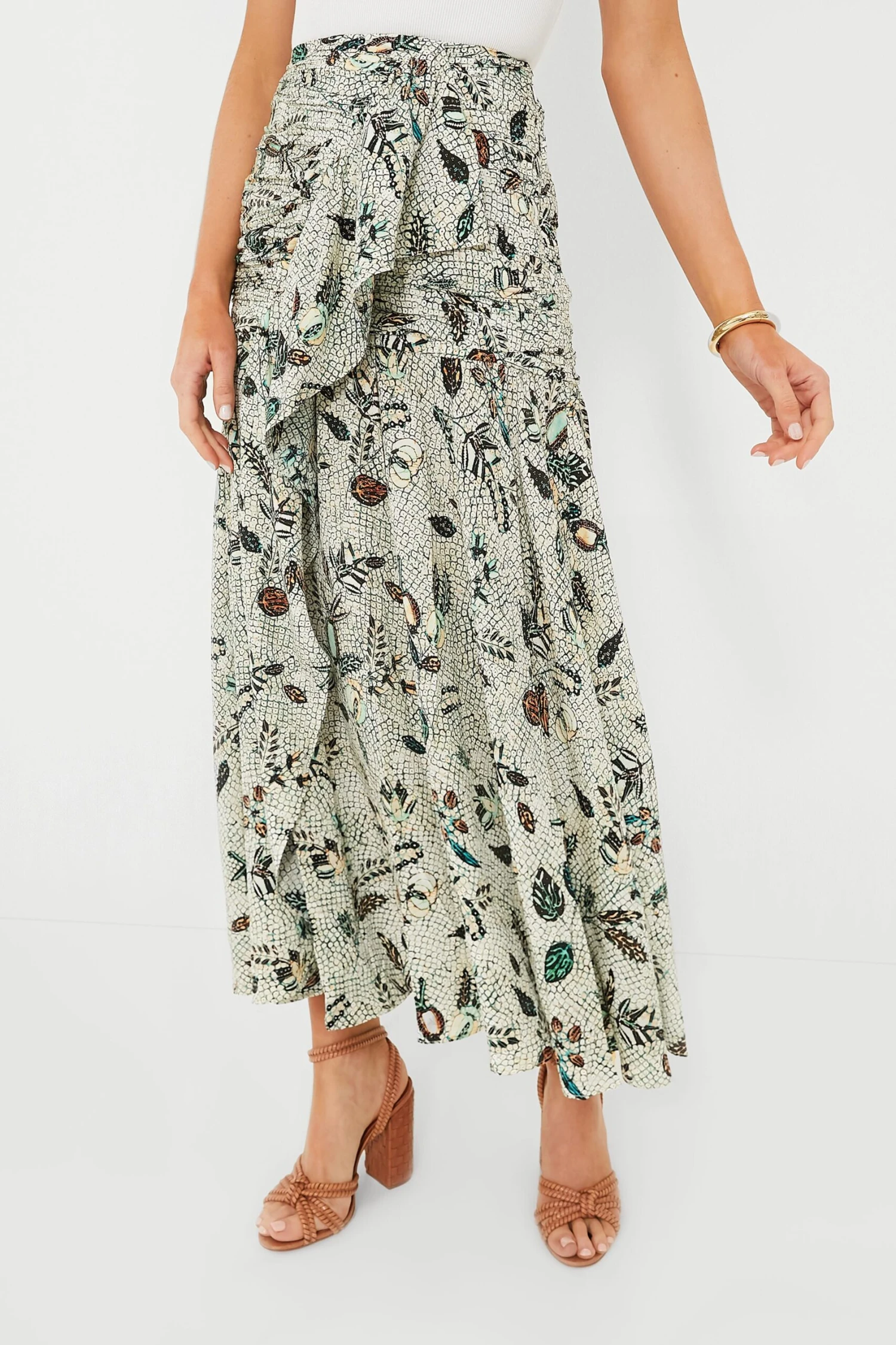 ULLA JOHNSON Botanical Mist Georgina Skirt 3 ULLA JOHNSON Botanical Mist Georgina Skirt