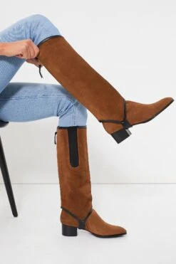 Tan Crosta Leather & Black Calf Leather Long Gaiter -Loeffler Cloth Shop xjq8saNrSmLdCgrarAjpCNBCvk5WOyo3 1