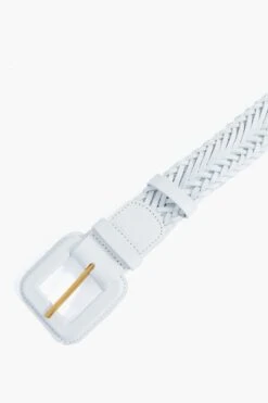 Loeffler Randall White Vachetta Oliver Thin Woven Leather Belt -Loeffler Cloth Shop yXhNY1FZe0VPISpe1MZbX9m8Akhovrvg 1