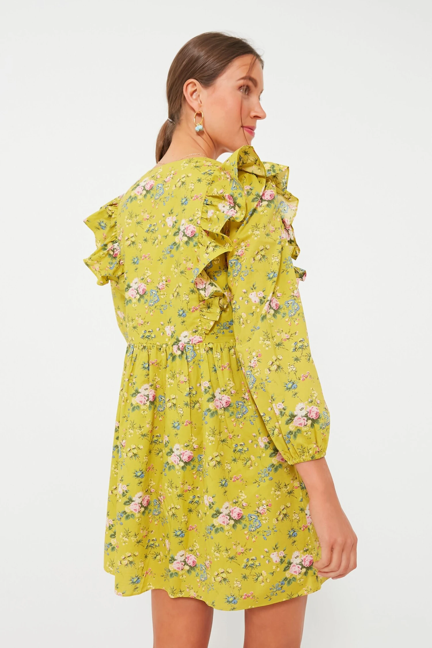 Green Floral Ruffle Reese Mini Dress 6 Green Floral Ruffle Reese Mini Dress - Image 4