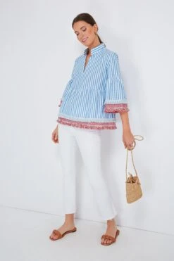 Savannah Stripe Quarter Length Crawford Blouse -Loeffler Cloth Shop ycDNKhlLpW57YQKgDAr0r0LBYTMwnVfL 1