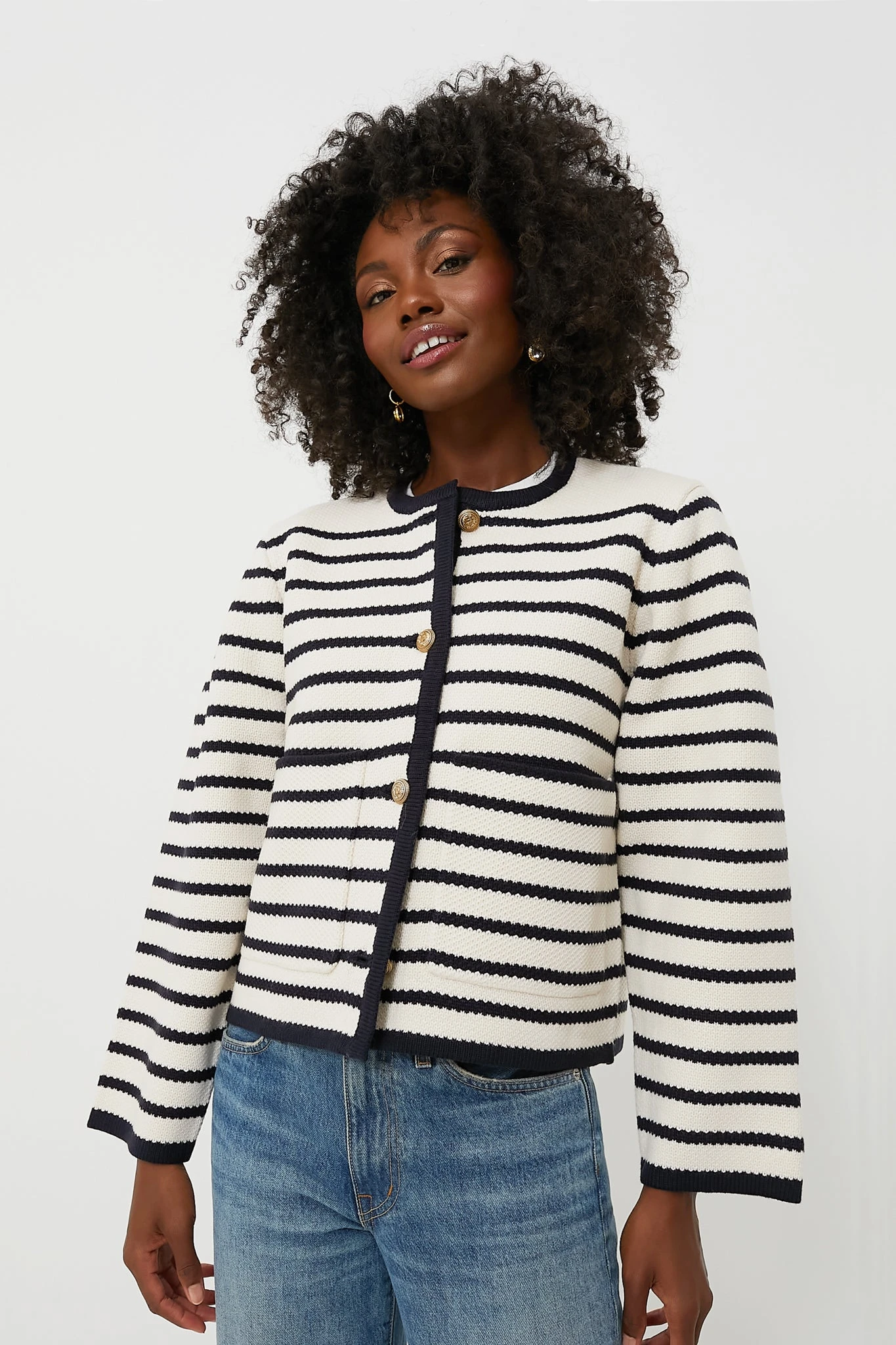 Navy Striped Cardigan 3 Navy Striped Cardigan