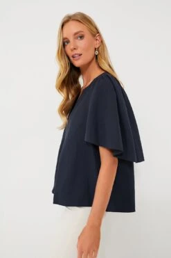 Navy Finley Flutter Sleeve Top -Loeffler Cloth Shop zRuDjfRDDdIkz0JTVETCJME3iKfe1JlD 1