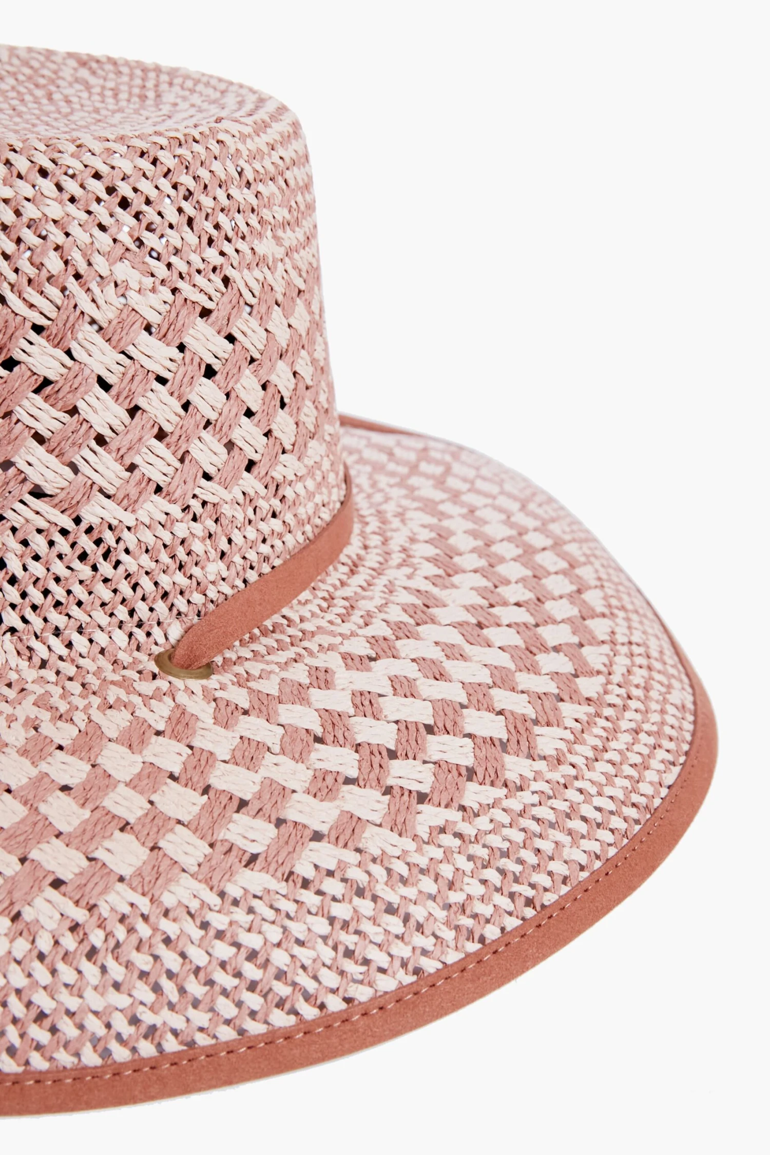 Soft Sunset Brielle Checkered Straw Hat 6 Soft Sunset Brielle Checkered Straw Hat - Image 4